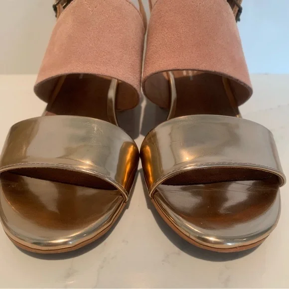 TOMS Pink and Gold Poppy Sandals - Picture 5 of 10